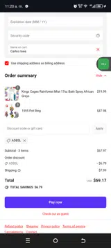 ADBSL coupon verification screenshot