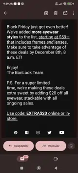 Extra$20 coupon verification screenshot