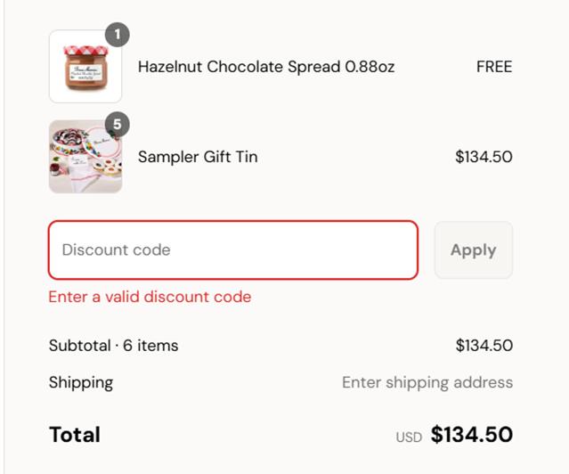 Bonne Maman checkout page showing Bonne Maman coupon code box | Screenshot taken by SimplyCodes community member on Jul 22, 2025