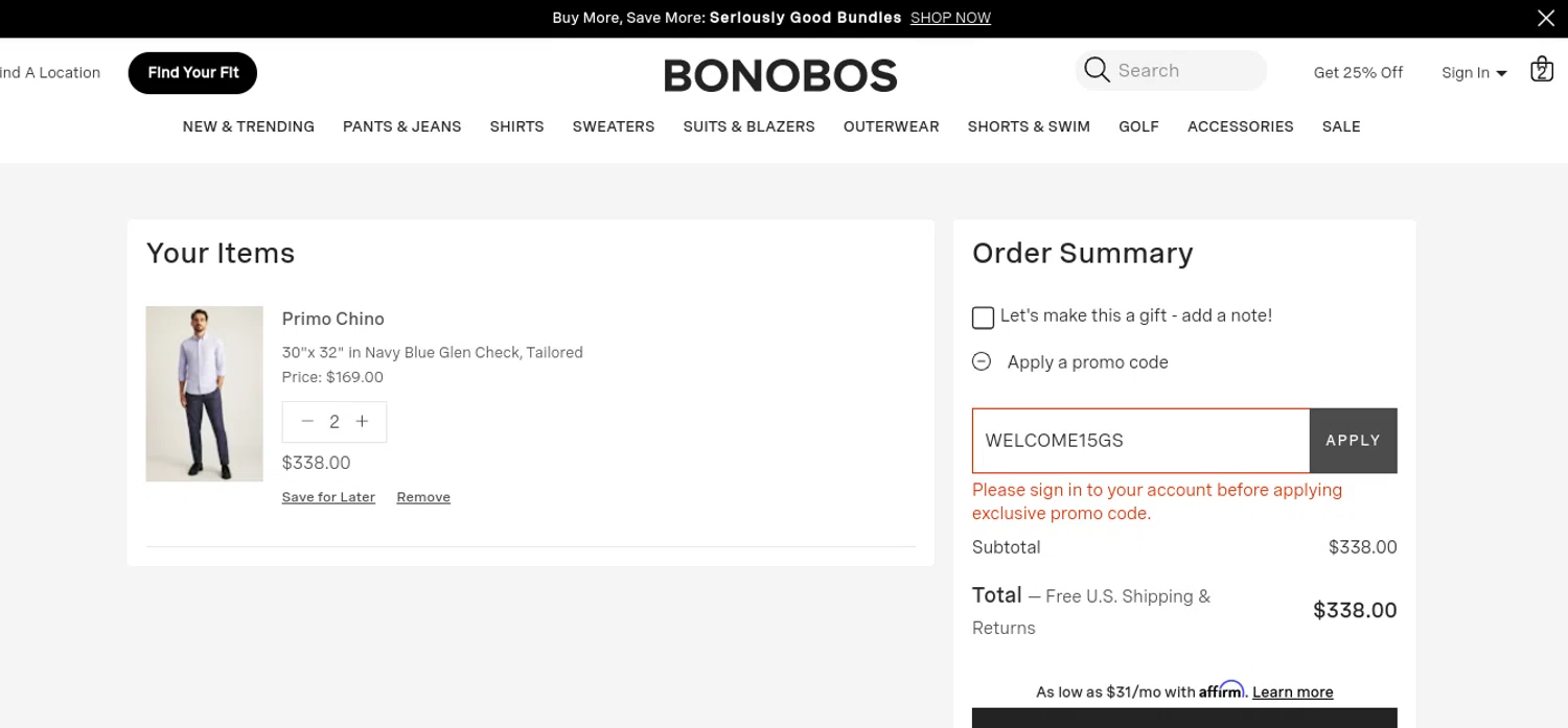 Bonobos Promo Codes 20 Off April 2024