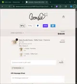 Bonsie coupon verification screenshot