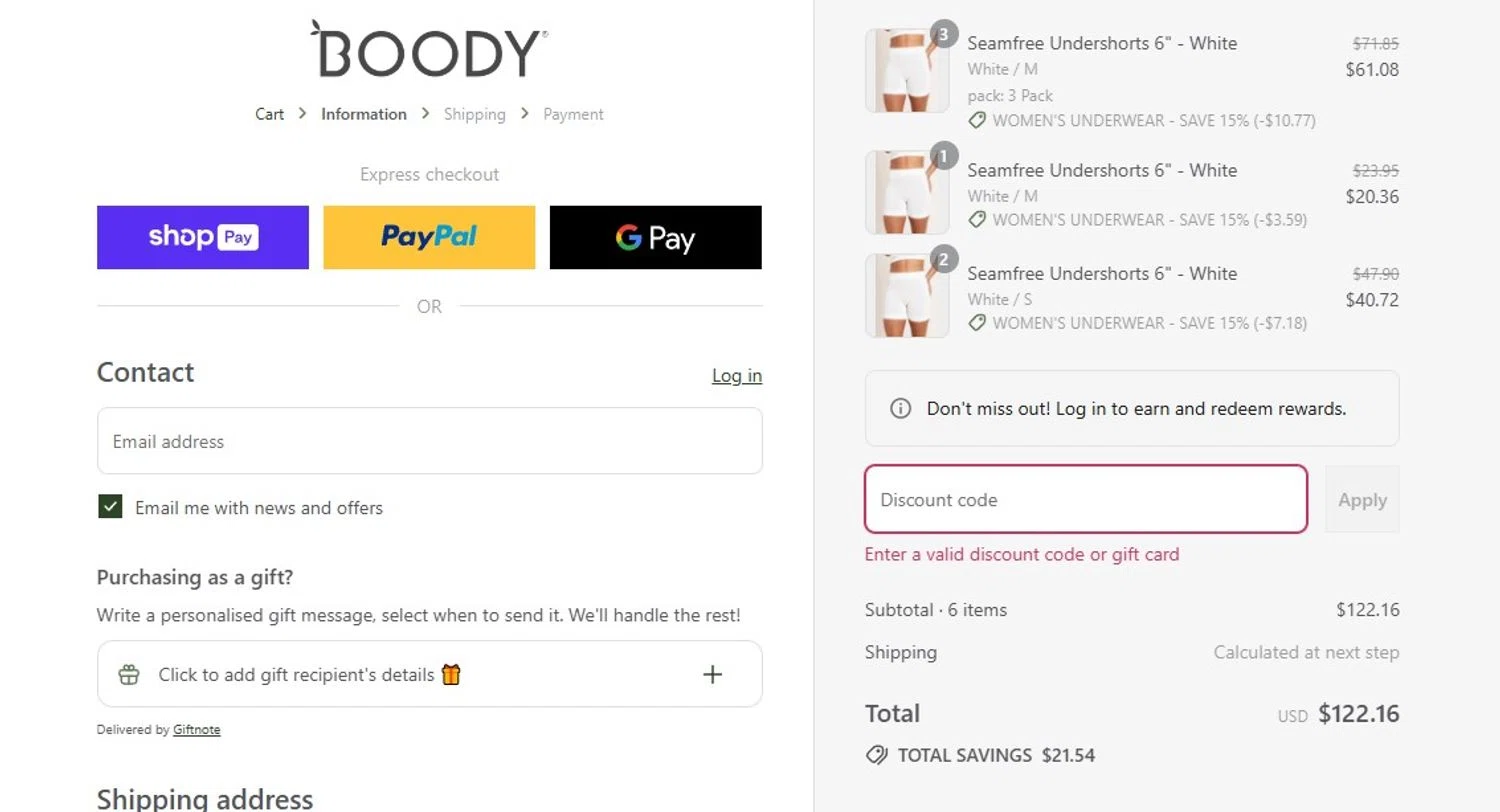 Boody discount code screenshot showing code THANKFUL applied at Boody checkout page. Uploaded by SimplyCodes community member TheQueenoftheRoyalty on Jul 18, 2025