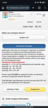VOLUME coupon verification screenshot