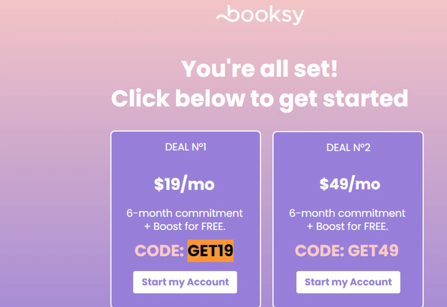 Booksy discount code screenshot showing code GET19 applied at Booksy checkout page. Uploaded by SimplyCodes community member RickhiK on Jun 27, 2025