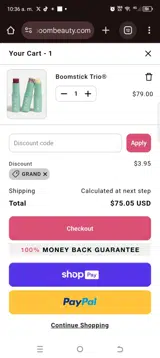GRAND coupon verification screenshot
