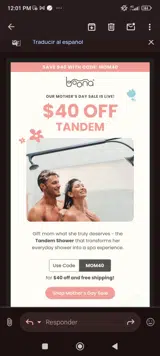 Mom40 coupon verification screenshot