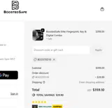 Boosted Safe coupon verification screenshot