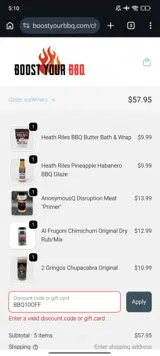 BBQ10OFF coupon verification screenshot