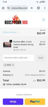 M10 coupon verification screenshot