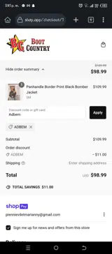 Adbem coupon verification screenshot
