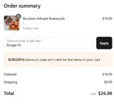 Burger14 coupon verification screenshot