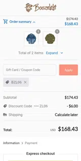 BZL06 coupon verification screenshot