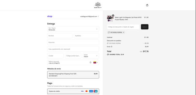 Born Pretty checkout page showing Born Pretty coupon code box | Screenshot taken by SimplyCodes community member on Sep 15, 2025