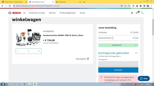 Bosch Home checkout page showing Bosch Home promo code box | Screenshot taken by SimplyCodes community member on Aug 17, 2023