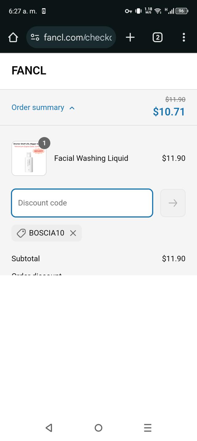 Boscia checkout page showing Boscia promo code box | Screenshot taken by SimplyCodes community member on Apr 16, 2025