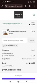 Boska US coupon verification screenshot