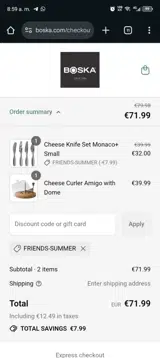 Boska US coupon verification screenshot