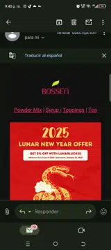 Bossen Store coupon verification screenshot