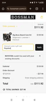 Royston coupon verification screenshot