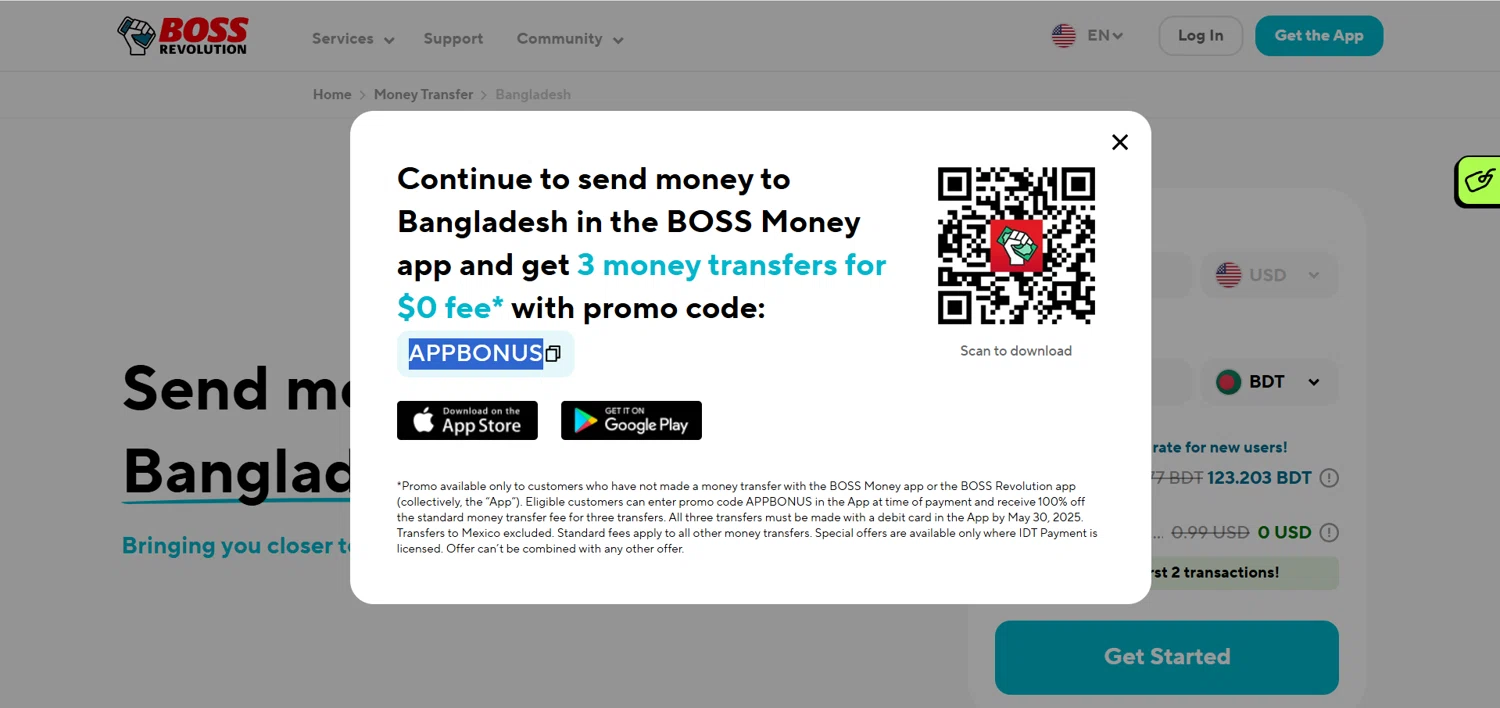 BOSS Revolution promo code screenshot showing code APPBONUS applied at BOSS Revolution checkout page. Uploaded by SimplyCodes community member HoneyJean on Apr 25, 2025