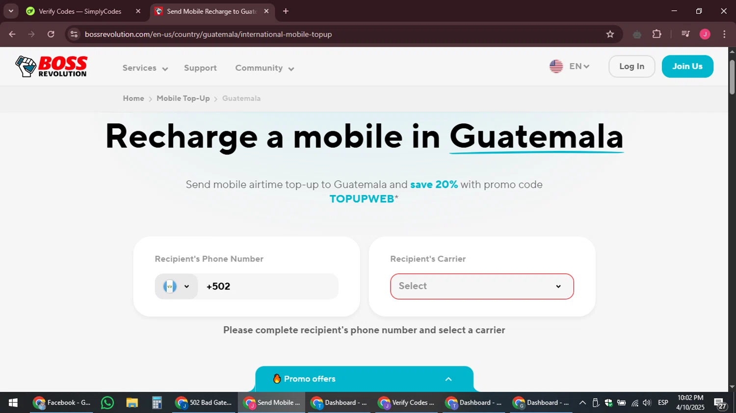 BOSS Revolution promo code screenshot showing code APPBONUS applied at BOSS Revolution checkout page. Uploaded by SimplyCodes community member JackWilson63 on Apr 11, 2025