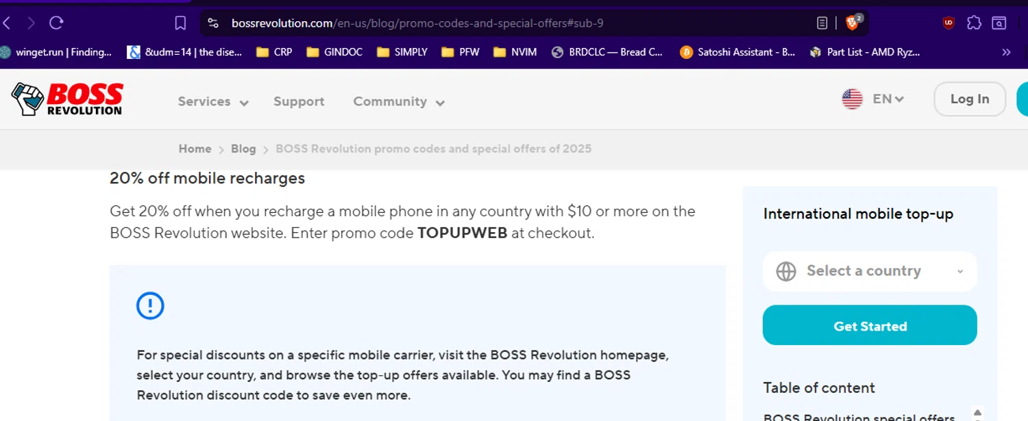 BOSS Revolution promo code screenshot showing code TOPUPWEB applied at BOSS Revolution checkout page. Uploaded by SimplyCodes community member RickhiK on Aug 8, 2025