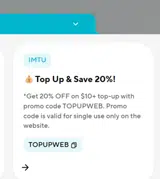 TOPUPWEB coupon verification screenshot