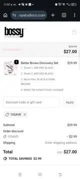 Bossy Studio & Co coupon verification screenshot