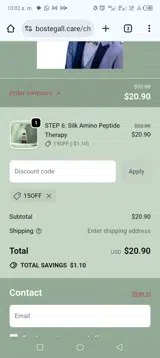 15OFF coupon verification screenshot