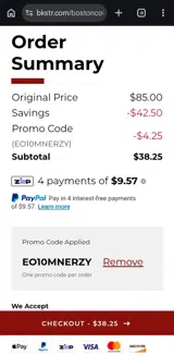 Boston College Eagles coupon verification screenshot