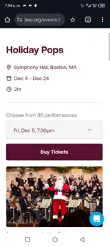 Boston Symphony Orchestra coupon verification screenshot