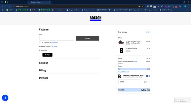 Botach checkout page showing Botach coupon code box | Screenshot taken by SimplyCodes community member on Aug 5, 2025