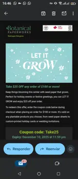 Take25 coupon verification screenshot