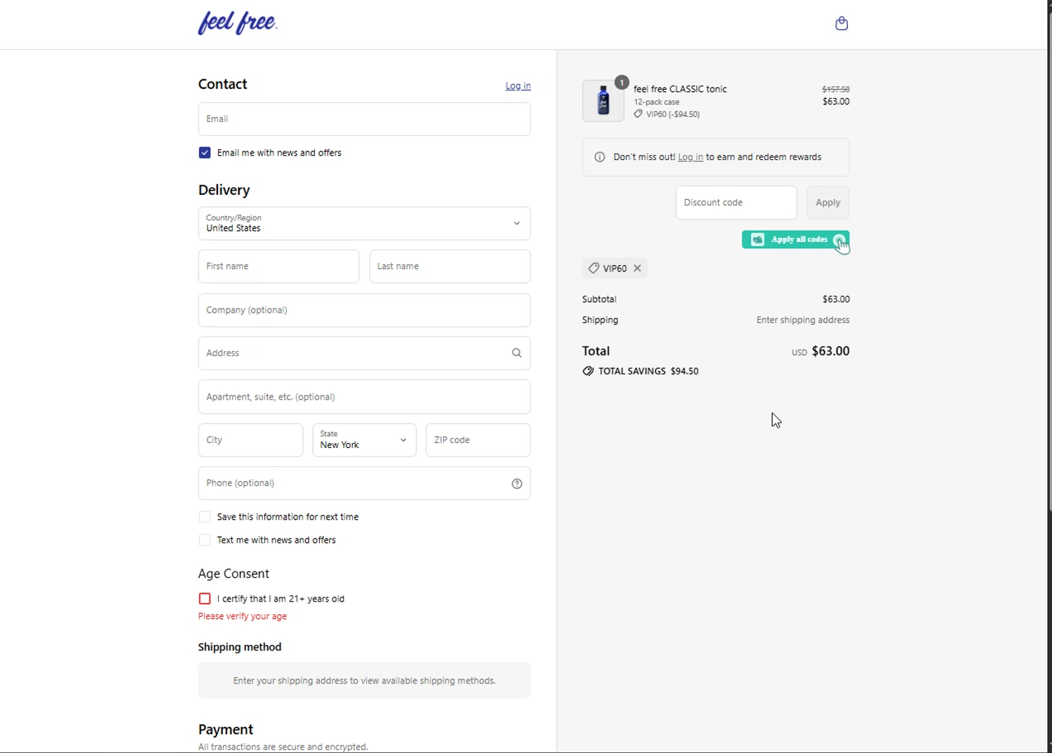 Botanic Tonics discount code screenshot showing code VIP60 applied at Botanic Tonics checkout page. Uploaded by SimplyCodes community member Heibk201 on Jul 28, 2025