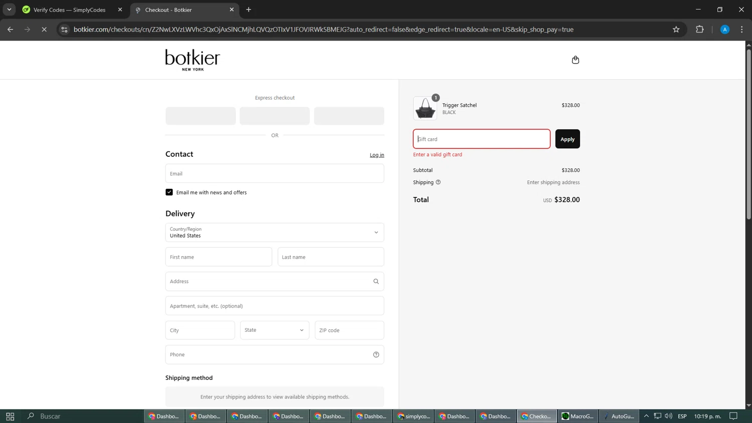 Botkier promo code screenshot showing code TEXT15 applied at Botkier checkout page. Uploaded by SimplyCodes community member ThriftySage2675 on Apr 21, 2025