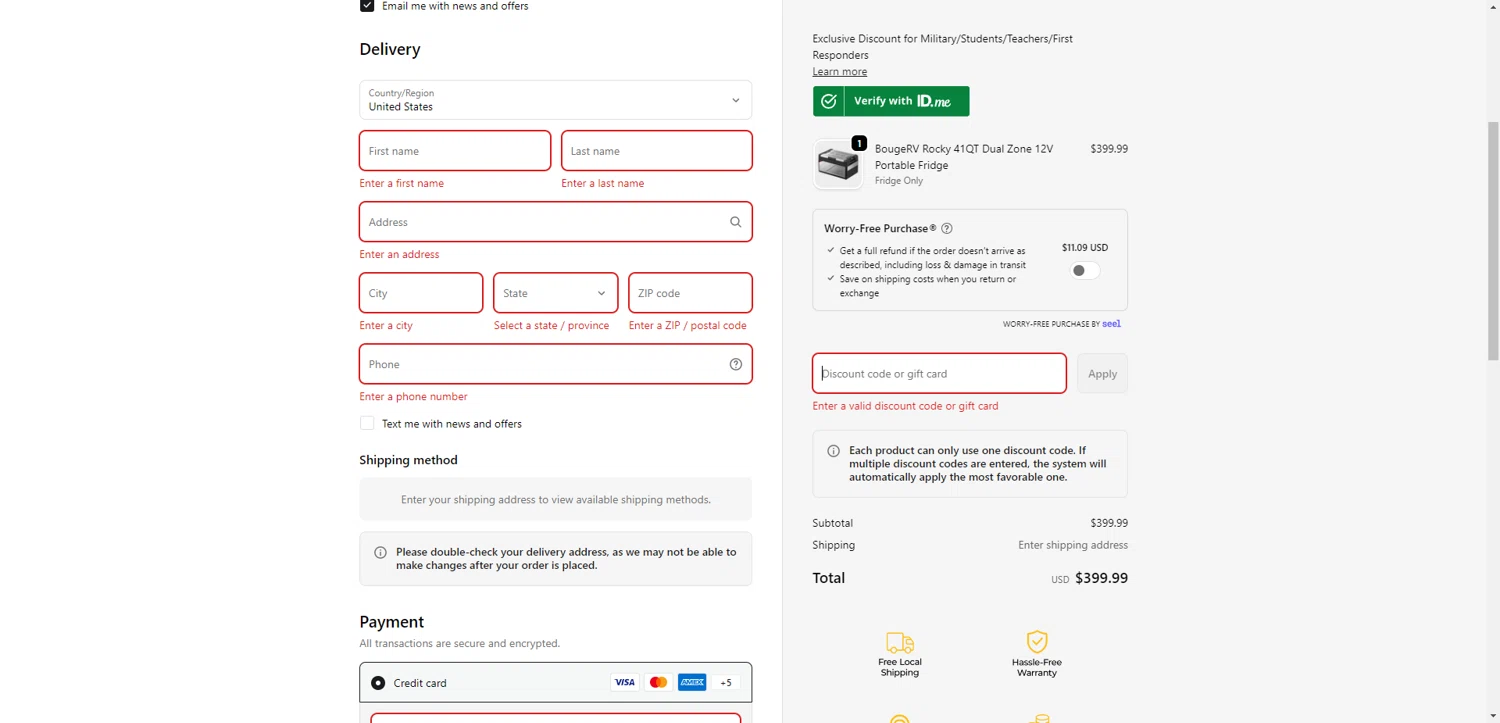 BougeRV promo code screenshot showing code Bvdc600 applied at BougeRV checkout page. Uploaded by SimplyCodes community member CrownTiger6508 on Dec 20, 2025