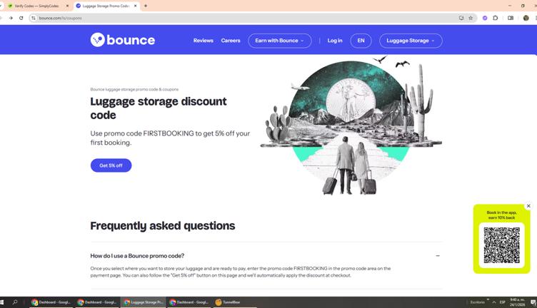 Bounce Luggage Storage Promo Code - 10% Off Mar 2026