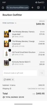 Bourbon Outfitter coupon verification screenshot