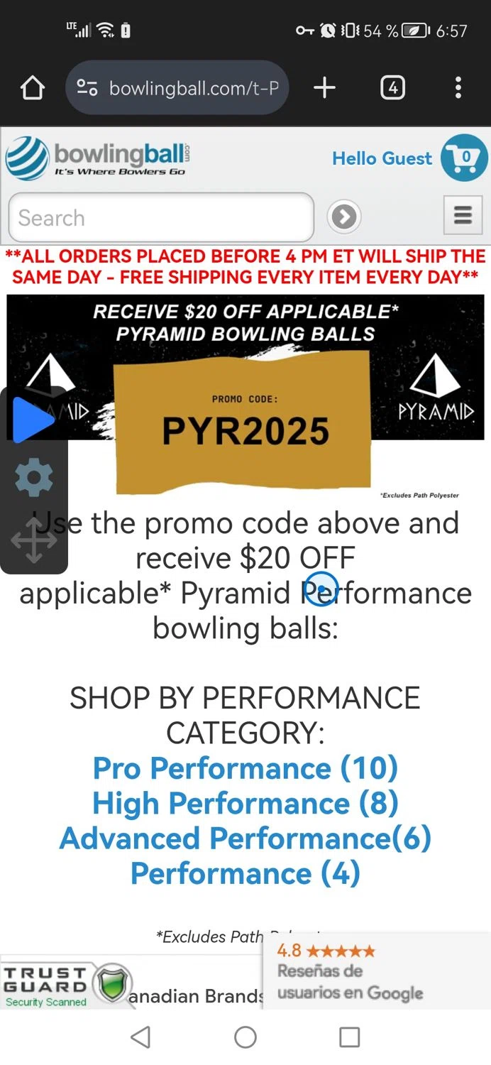 Bowlingball.com checkout page showing Bowlingball.com coupon code box | Screenshot taken by SimplyCodes community member on Mar 28, 2025