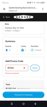 BOWL coupon verification screenshot