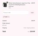 SAVE coupon verification screenshot