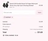 SHOP547 coupon verification screenshot