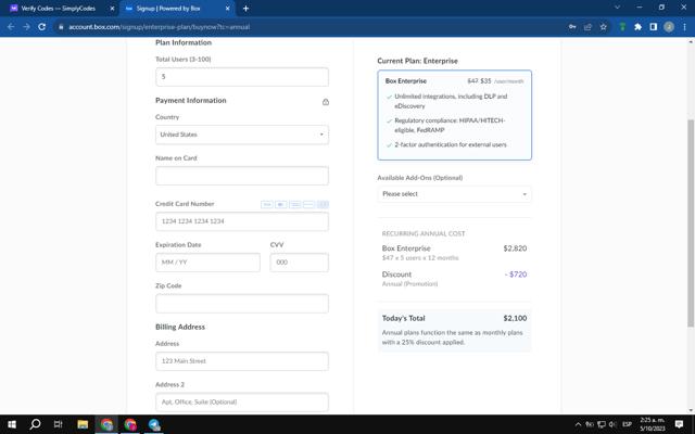 Box checkout page showing Box discount code box | Screenshot taken by SimplyCodes community member on Oct 5, 2023