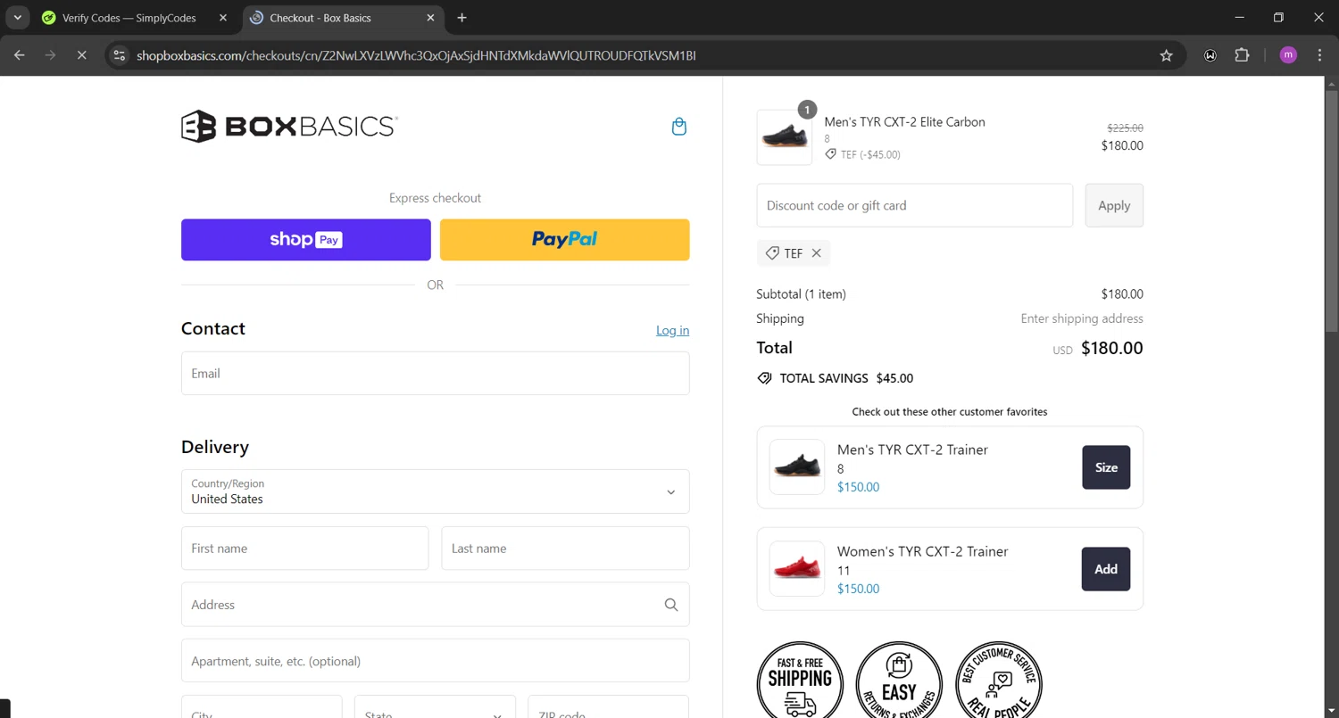 where to use Box Basics promo code box