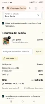 MOCURRY coupon verification screenshot