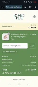MAXCHORIEV coupon verification screenshot