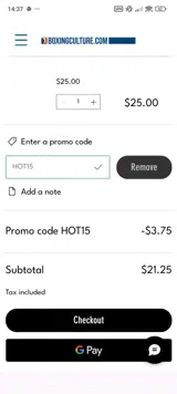 HOT15 coupon verification screenshot