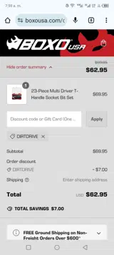 Boxousa coupon verification screenshot