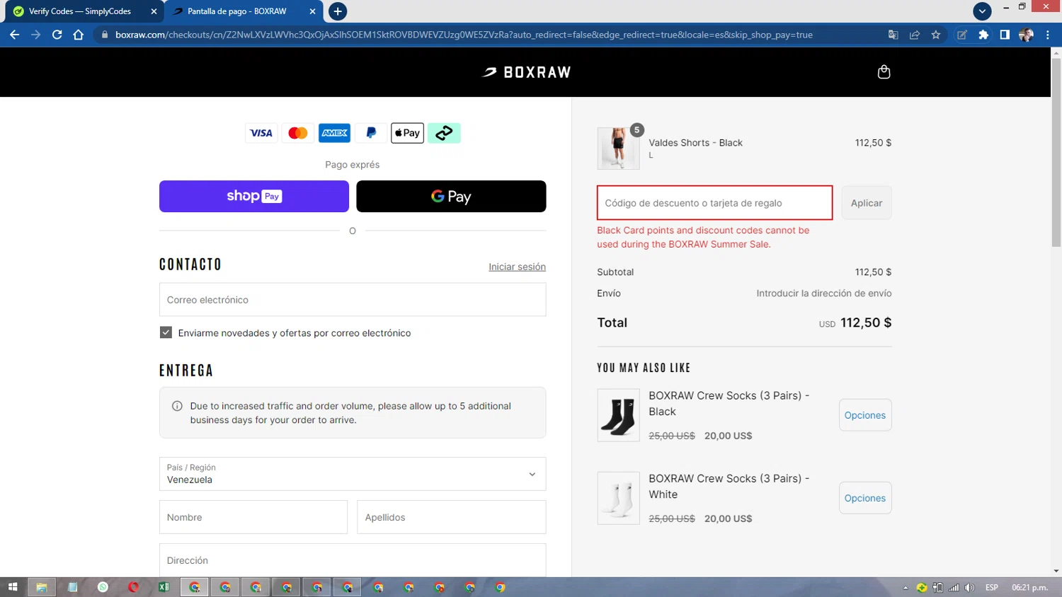 Boxraw discount code screenshot showing code AFFBRSAVE15 applied at Boxraw checkout page. Uploaded by SimplyCodes community member DavidMGF on Jun 14, 2025