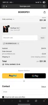 SILVERBACKJAX coupon verification screenshot